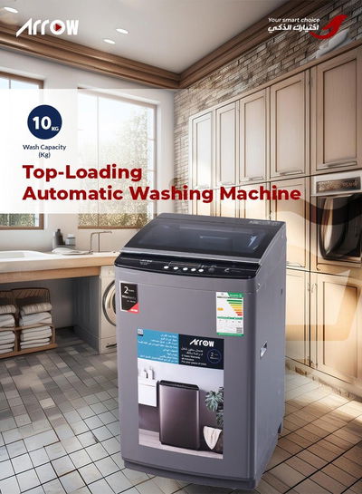 Arrow RO-11TLT Top Load Automatic Washing Machine, 10 kg, 9 Programs, Top Load - Dark Gray product image 4