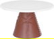 Steel dessert serving stand with a brown Al Saif Gallery base, 21 x 21 x 12 cm, circular - white product image 2