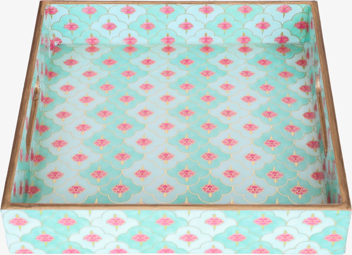 طوفرية تقديم خشب السيف غاليري، 10×10×2 سم، مربعة - أخضر فاتح product image 1