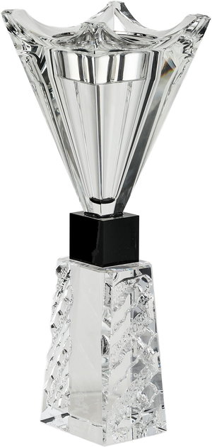 مبخرة زجاج السيف غاليري، قاعدة مربعة، 9x9x27 سم - شفاف اسود product image 2