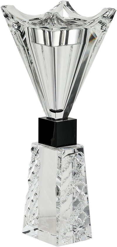 مبخرة زجاج السيف غاليري، قاعدة مربعة، 9x9x27 سم - شفاف اسود product image 2