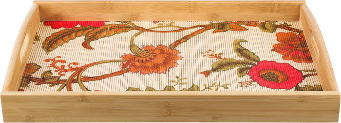 طوفرية تقديم خشب السيف غاليري، 45x30x5 سم ، نقش وردة - متعدد الالوان product image 1