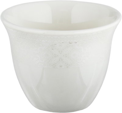 طقم فناجين قهوة عربي سعودي بورسلان السيف غاليري، 6 قطعة - ابيض  product image 3
