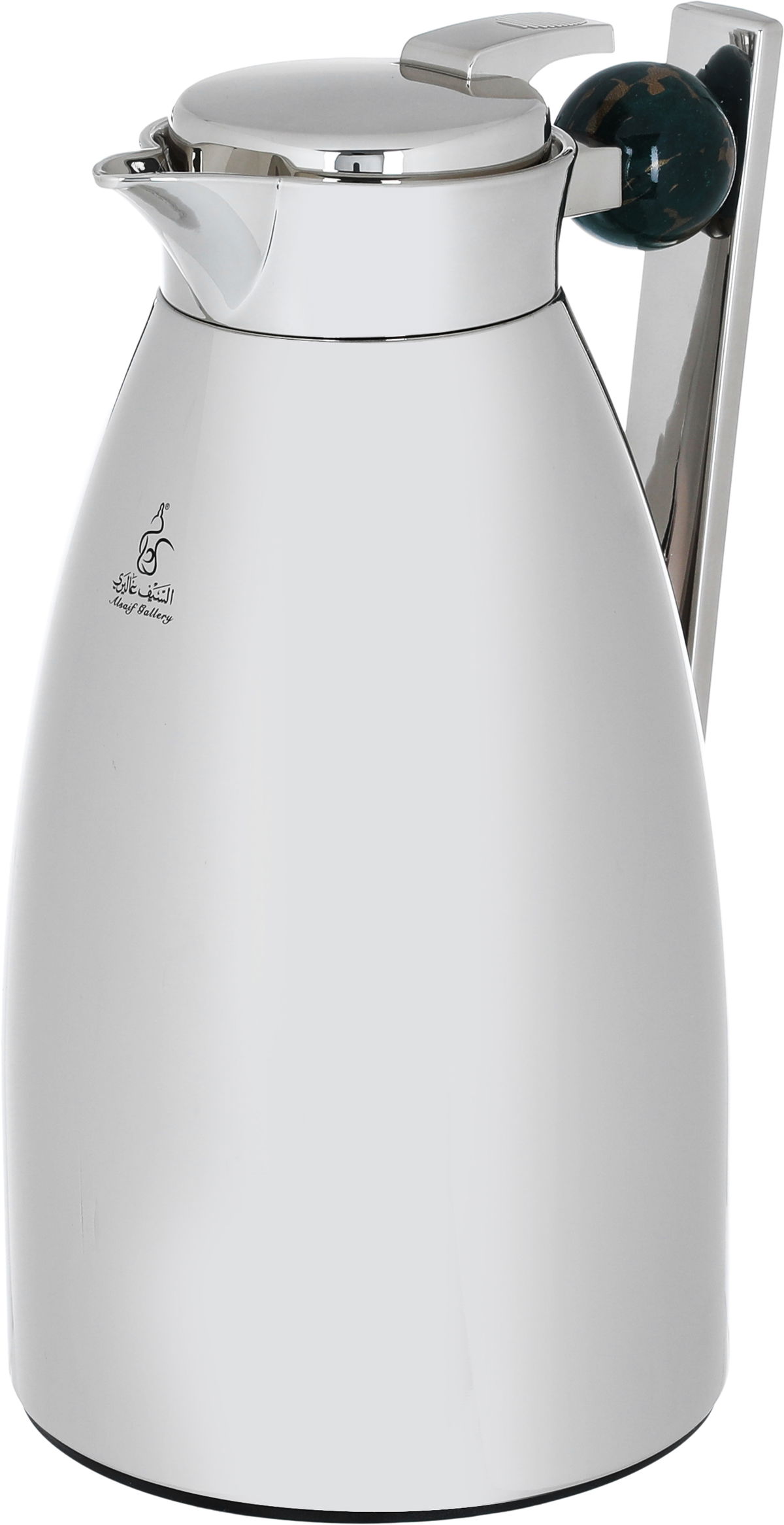 Al Saif Gallery Alaa thermos set, 1/1 liter, two pieces, thermal glass inner container, steel outer shell - `Silver product image 8