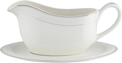 طقم تقديم سفرة بورسلان السيف غاليري، 166 قطعة، نقش فضي - أبيض product image 13