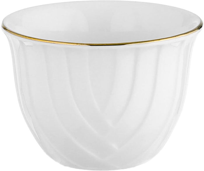 طقم فناجين قهوة عربية بورسلان السيف غاليري، نقش مموج، 12 قطعة - أبيض product image 2