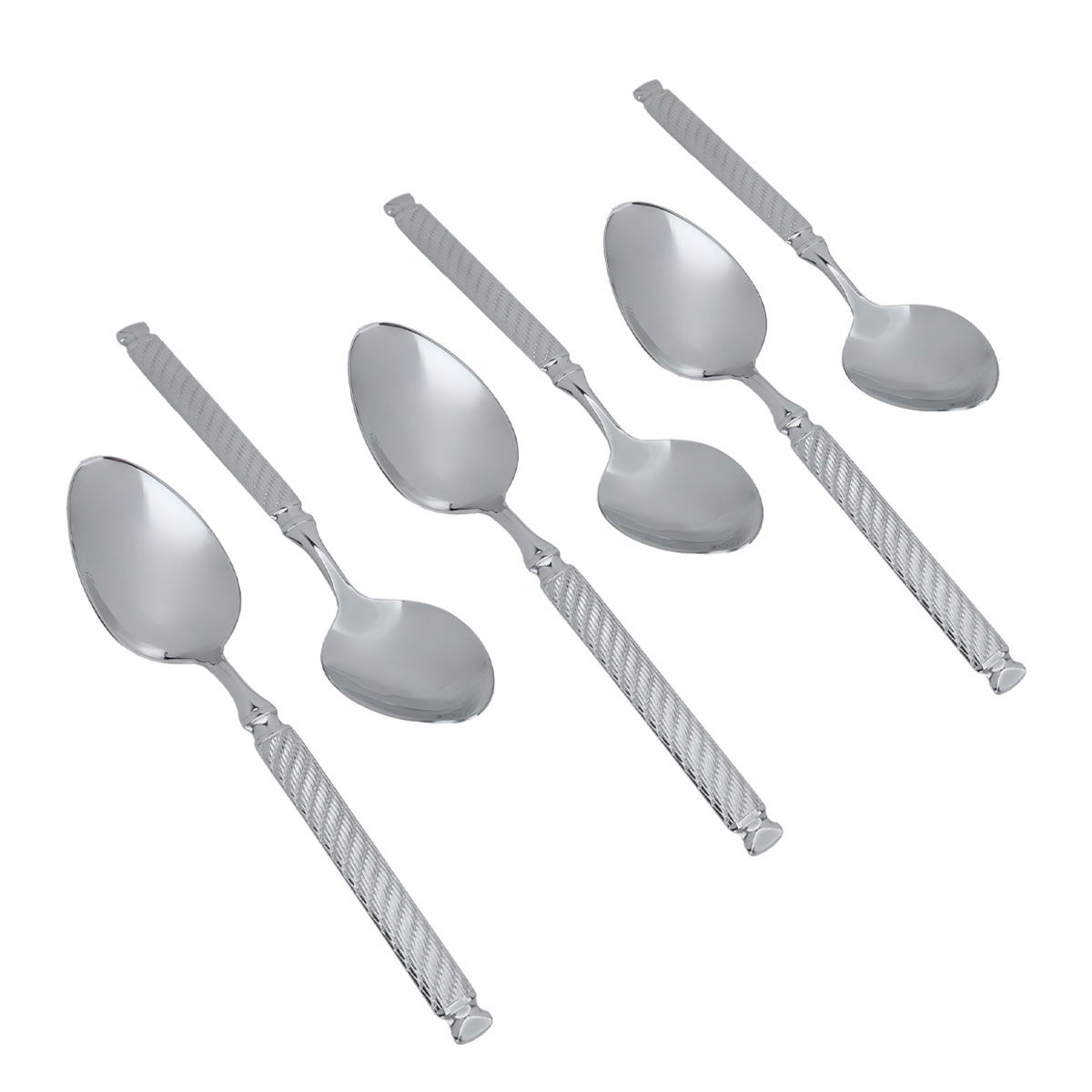 Al Saif Gallery steel spoon set, engraved, 24 pieces - silver product image 5