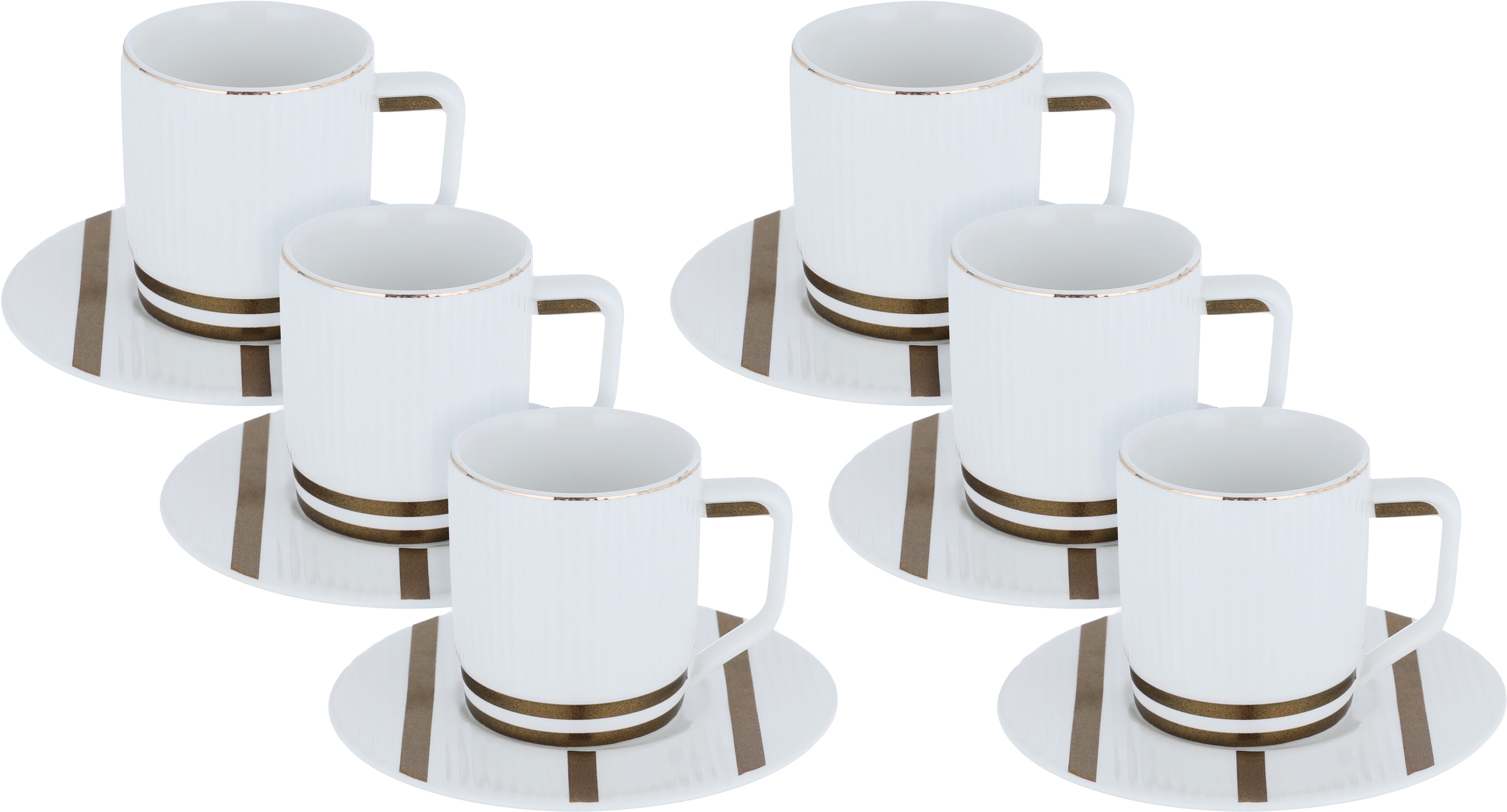 Al Saif Gallery porcelain coffee cup set, 12 pieces, saucer - white product image