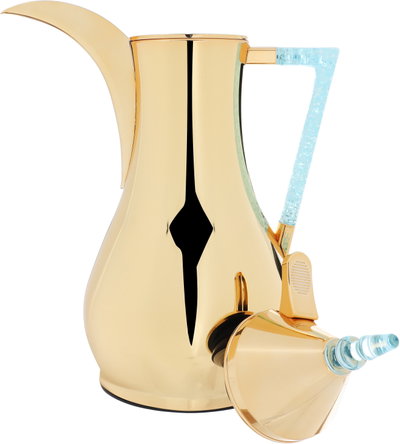 Al Saif Gallery Maha thermos set, two pieces, 1 liter, thermal glass inner shell, steel outer shell - gold product image 5