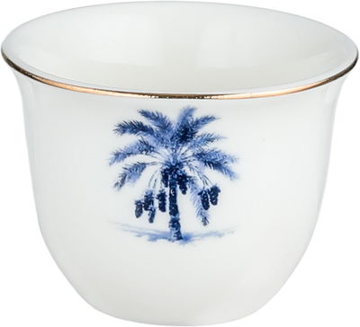 طقم تقديم بيالات شاي زجاج وفناجين قهوة مع صحون بورسلان السيف غاليري، 25 قطعة، سكرية، مشجر - ابيض شفاف product image 5