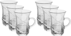 طقم بيالات شاي ماكس زجاج السيف غاليري، 6 قطع، 236 مل - شفاف product image