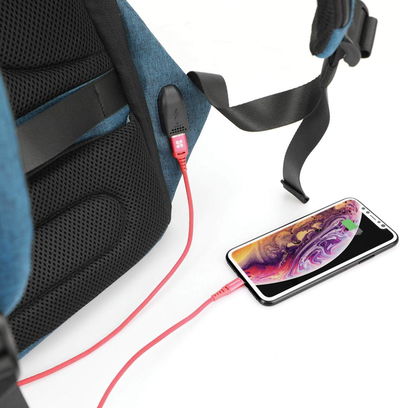 شنطة ظهر ديفيندر قماش بروميت، منفذ USB، مقاومة للماء - أسود product image 2