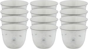 Saudi Porcelain Coffee Cup Set, Al Saif Gallery, 12 Pieces - White Silver product image