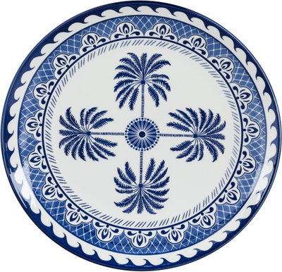 طقم سفرة بورسلان السيف غاليري، 24 قطعة، رسمة نخل أزرق - أبيض أزرق product image 5