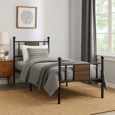 سرير حديد، 40×90×190 سم - أسود product image 2