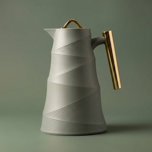 Bamboo Glory Thermos, 1 Liter, Glass Inner Carrier, Pressurized - Green product image