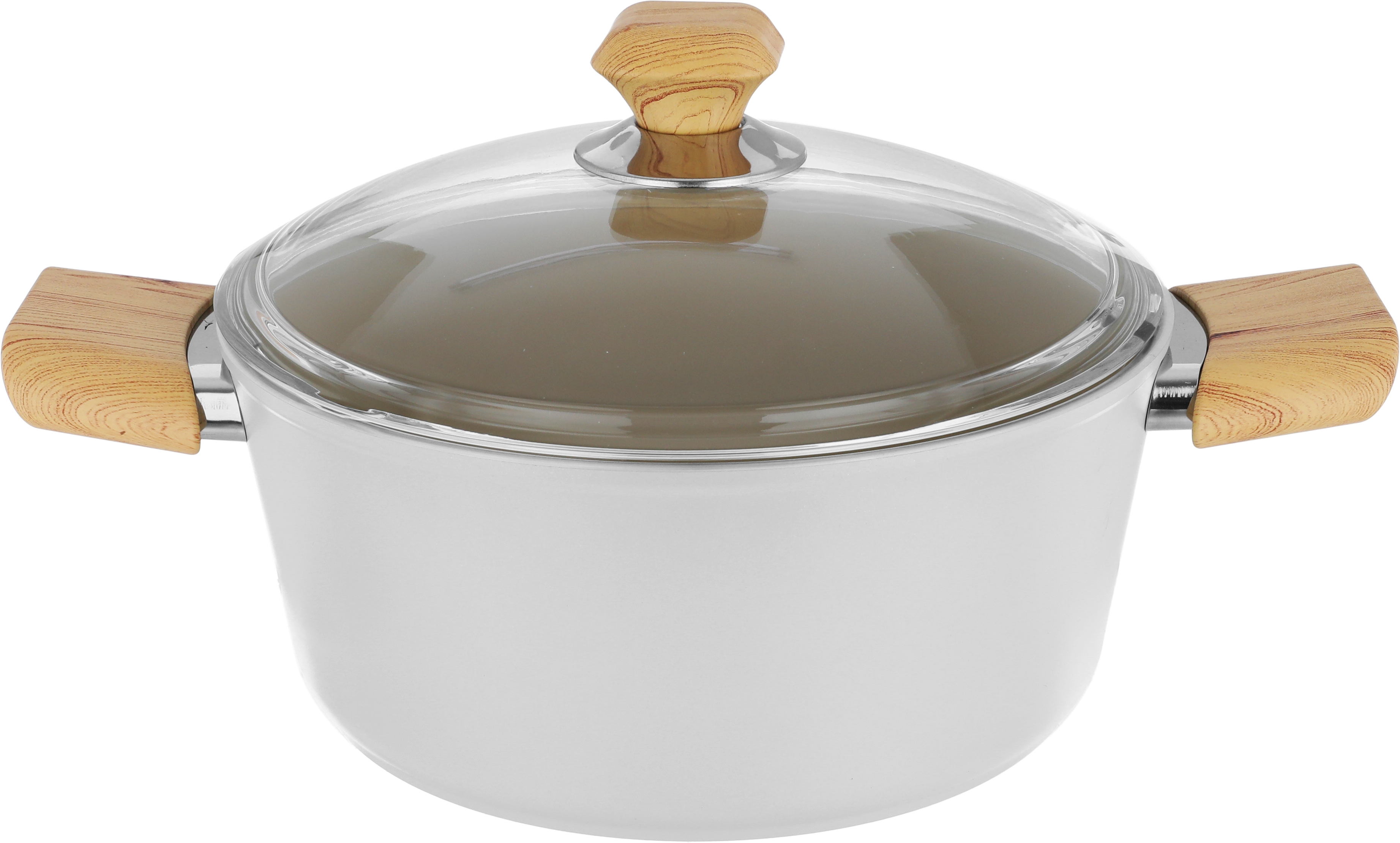 طقم قدور جرانيت بغطاء زجاج فالز، 7 قطع - بيج فاتح product image 6