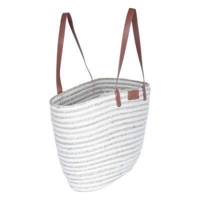 شنطة ترامس خوص السيف غاليري، 48×28 سم - ابيض بيج product image 3