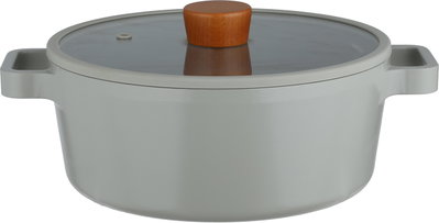NEOFLAM Vika Stainless Steel Cookware Set, 9 Pieces, Glass Lid, Extra Handles - Wood Gray product image 3