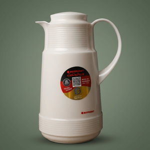 Rotpont thermos, 1 liter, plastic outer, glass inner container, plastic outer shell - beige product image