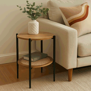 طاولة جانبية مودرن خشب MDF و ستيل، 55×45 45 سم - خشبي product image 2