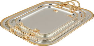 طقم طوفريات استيل السيف غاليري، 3 قطع، يد ذهبي - فضي ذهبي product image