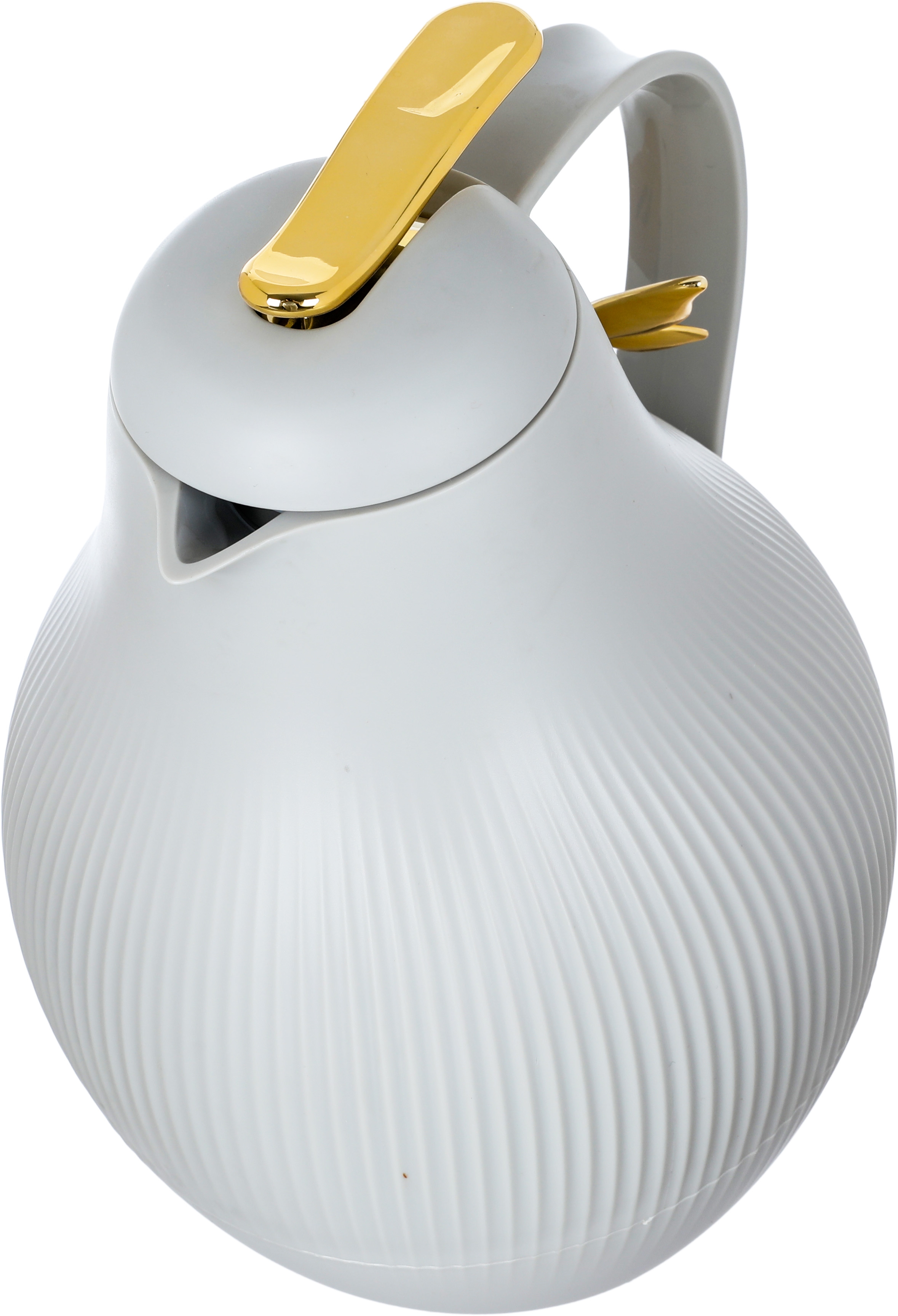 Al Saif Gallery Dora thermos, 1.5 liters, with golden butterfly, thermal glass inner shell, plastic outer shell - light gray product image 4