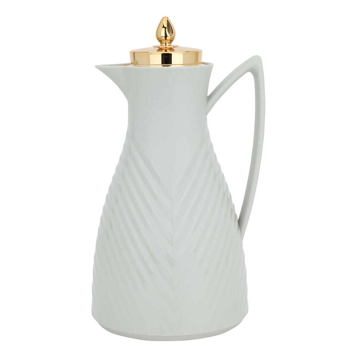 Al Saif Gallery Diva glass thermos, 1.0 liters, plastic outer shell - light gray product image 1