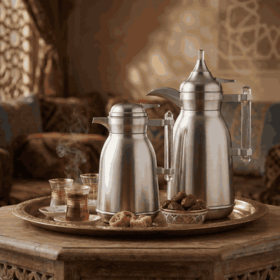 Al Saif Gallery Shahad thermos set, 1 liter, thermal glass inner shell, plastic outer shell, 2 pieces - silver product image 11