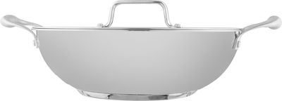 مقلاة ستاينلس استيل السيف، 30 سم، غطاء - فضي product image 1