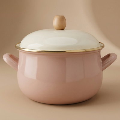 Al Saif Gallery steel pot, 20 cm, with lid - pink product image 1