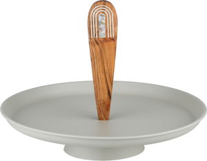 شيالة تقديم ستانلس استيل السيف غاليري، 19×27×27 سم، مسكة يد خشب - بيج خشبي product image