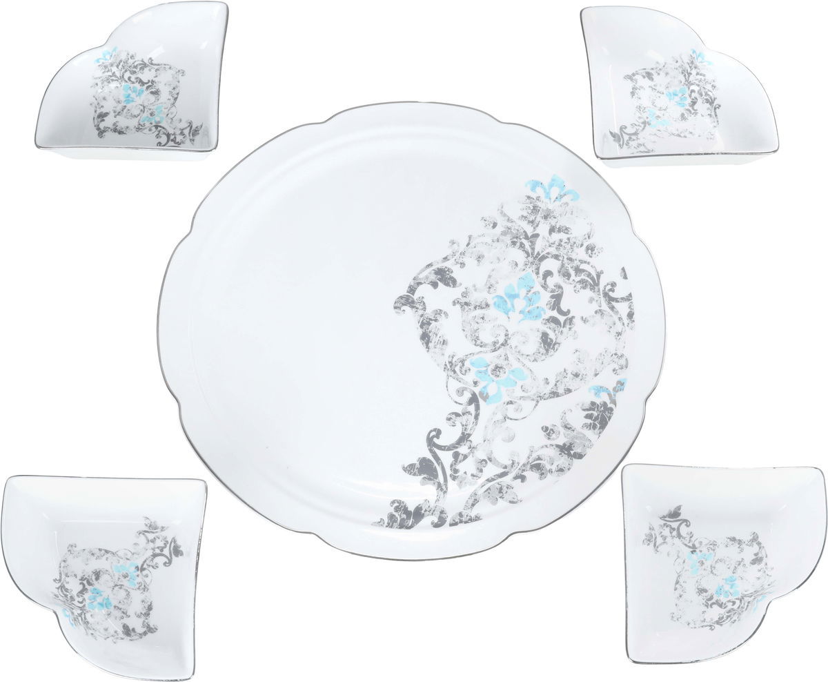 Al Saif Gallery porcelain yogurt set, 5 pieces, engraved - white product image 8