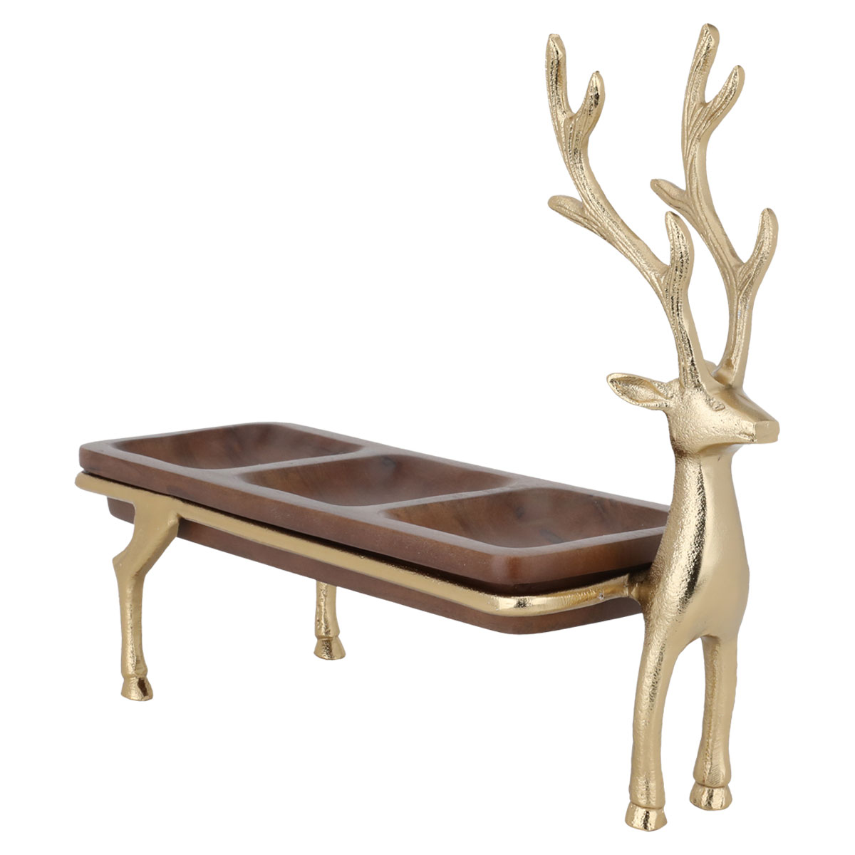 ستاند تقديم خشب السيف غاليري، 3 خانات، 38x16x15سم - بني product image