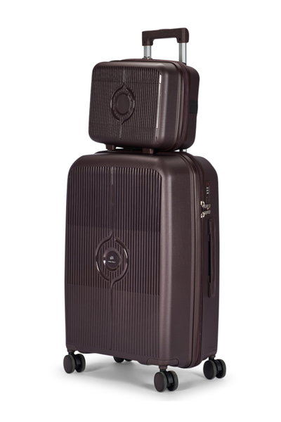 طقم شنط سفر بولي بروبيلين ليمرا، 4 مقاسات، 4 عجلات، بزاوية 360 درجة، LMA-PP524 - بني product image 2