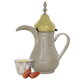 Al Saif Gallery Nickel Dallah, 26 cm - Gold Silver product image 1