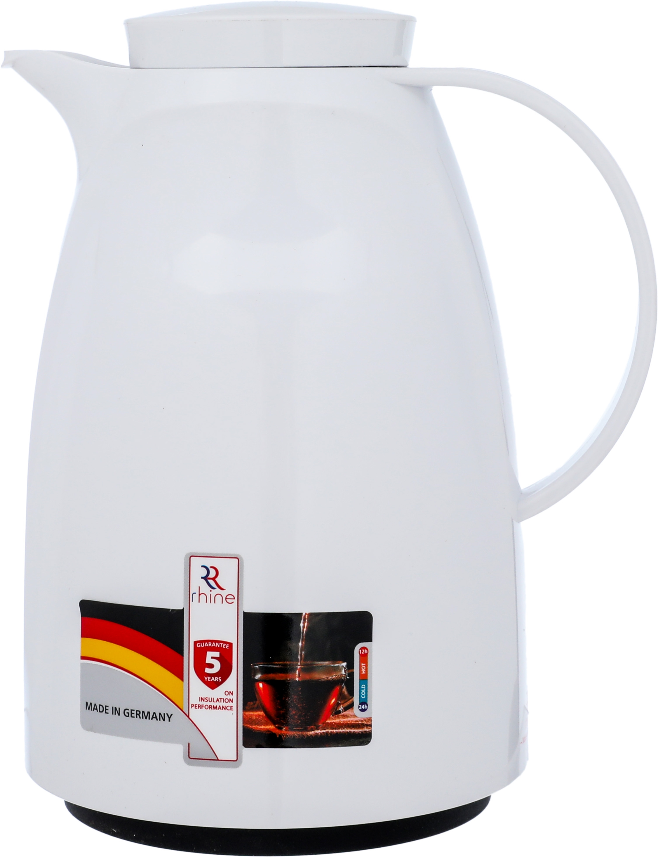 Rhinestone thermos, 1.5 liters, thermal glass inner container, plastic outer shell - white product image