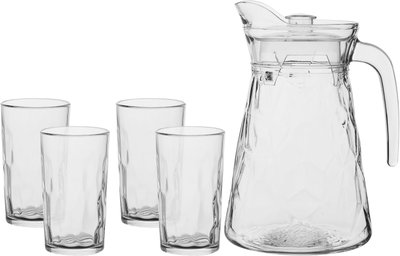 طقم جيك زجاج جرين أبل، 1.62 لتر، 4 كاسات - شفاف product image 1