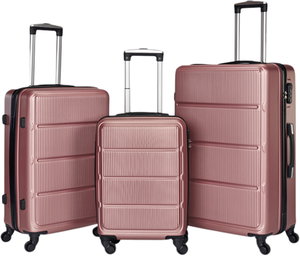 Limra WM-191 ABS Luggage Set, 3 Sizes, 4 Wheels, Combination Lock - Rose Gold product image