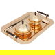 طقم طوفرية أستيل السيف غاليري، 2 تمرية، غطاء، يد خشبي، 3 قطع - ذهبي product image 1