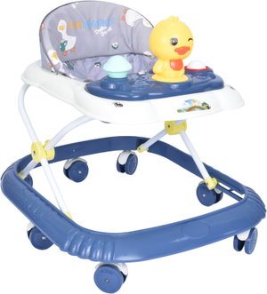 مشاية اطفال فان مومونت، قابلة للتعديل، مزودة بألعاب - ازرق ابيض product image