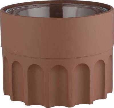 سخان طعام فخار السيف غاليري، 25x25x30 سم، غطاء أستيل، دائري عميق، قاعدة فخار - بني ذهبي product image 3