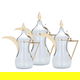Sulaiman Steel Dallah Set by Al Saif Gallery, 0.76/0.82/1.14 litre, gold-chrome handle product image 1