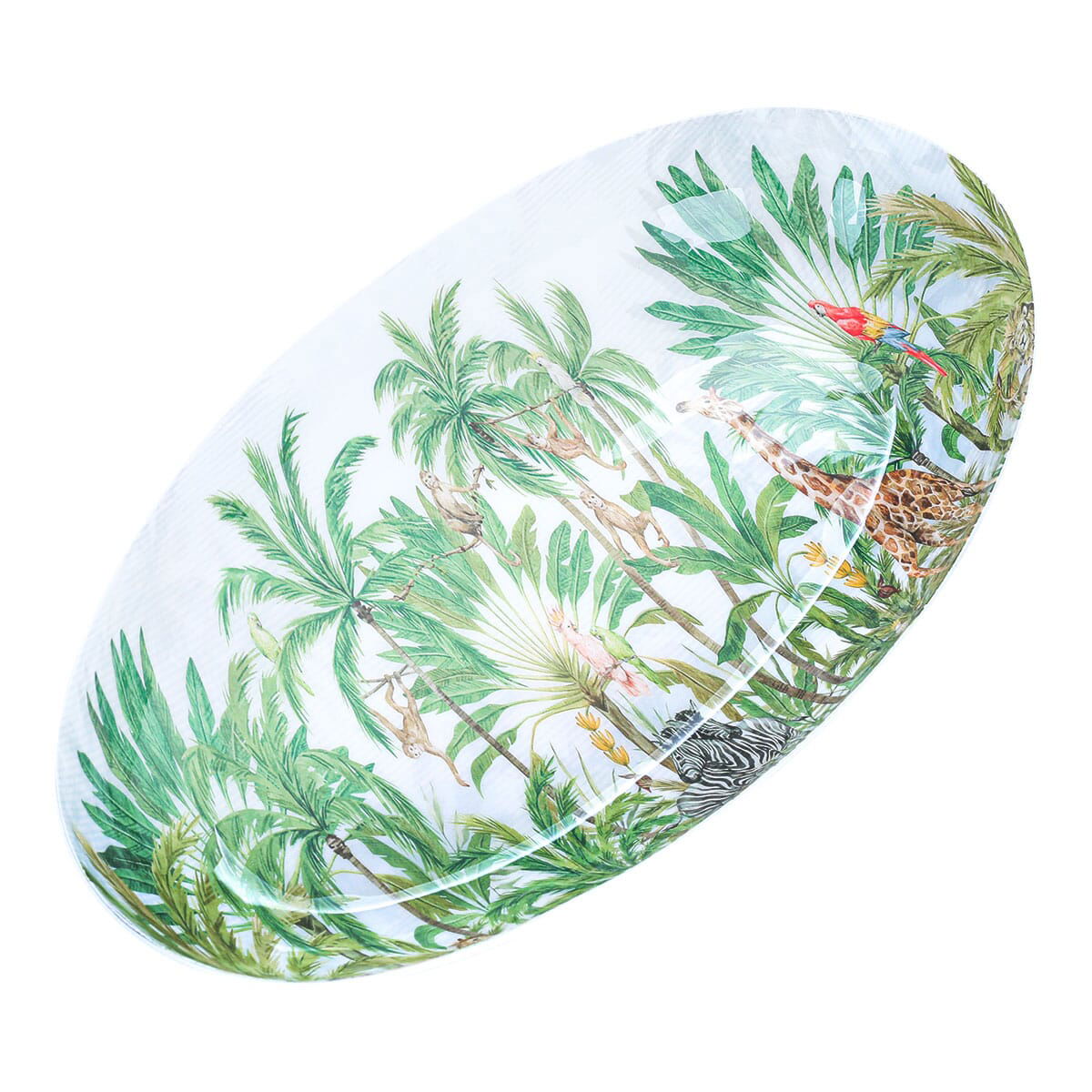 Al Saif Gallery porcelain dessert serving dish, 29.5 x 16.5 x 3.5 cm, green-white product image 2