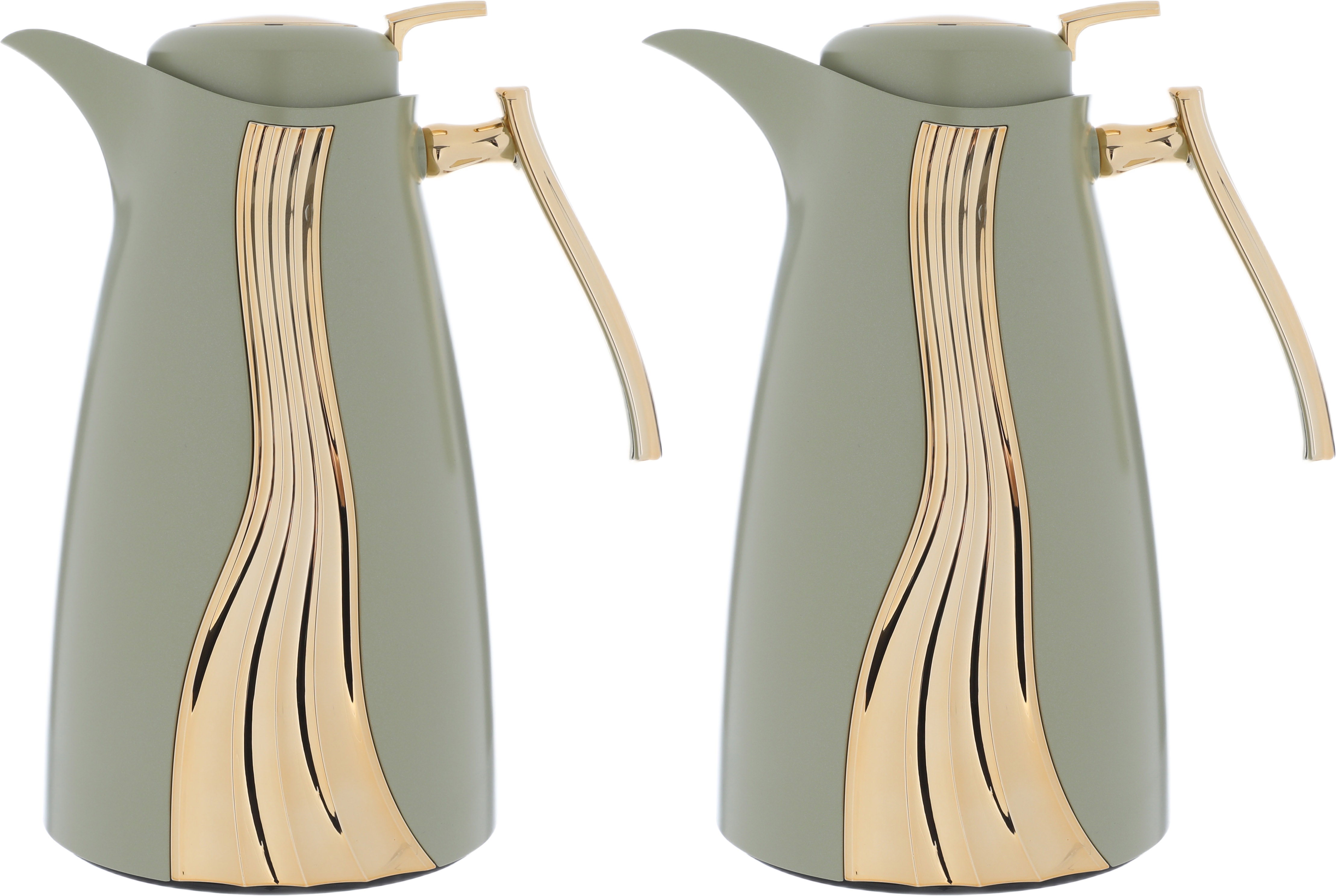 Al Saif Gallery Karma Glass Thermos Set, 1 liter, glass inner container, plastic outer shell - light green product image