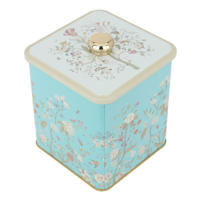 علبة تخزين استيل السيف غاليري، 120×120×137 ملم، نقش ورود - أزرق فاتح product image 2