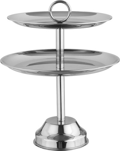 Al Saif Gallery Stainless Steel Serving Stand, 20 x 23 cm, Two-Tier - Silver product image 1