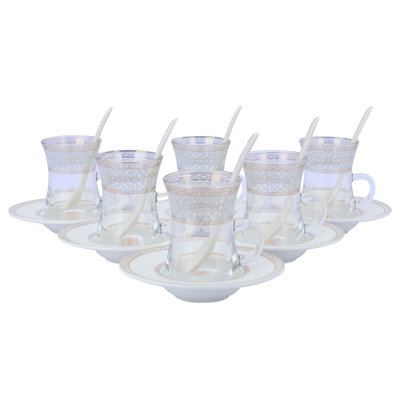 Al Saif Gallery porcelain glassware and cups set, 27 pieces - white product image 2
