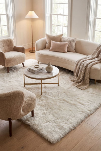 سجاده مارشميلو شكل مستطيل، 2×2.90 سم، صنع آلياً - ابيض product image 2