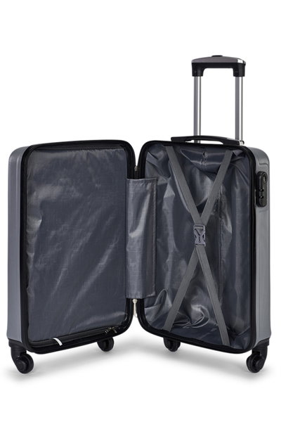 طقم شنط سفر ABS ليمرا، 3 مقاسات، 4 عجلات، قفل ارقام، WM-193 - فضي product image 7